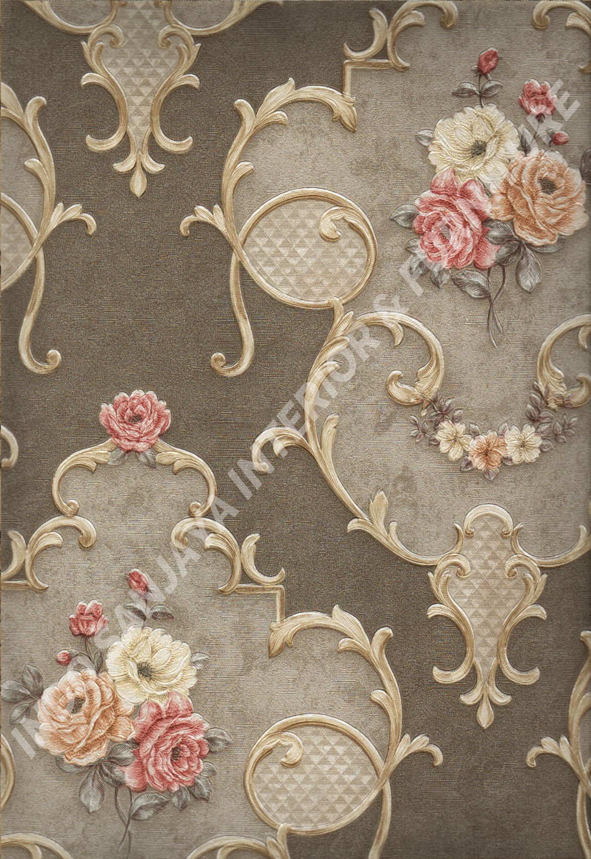 wallpaper   Wallpaper Bunga YG80105:YG80105 corak  warna 